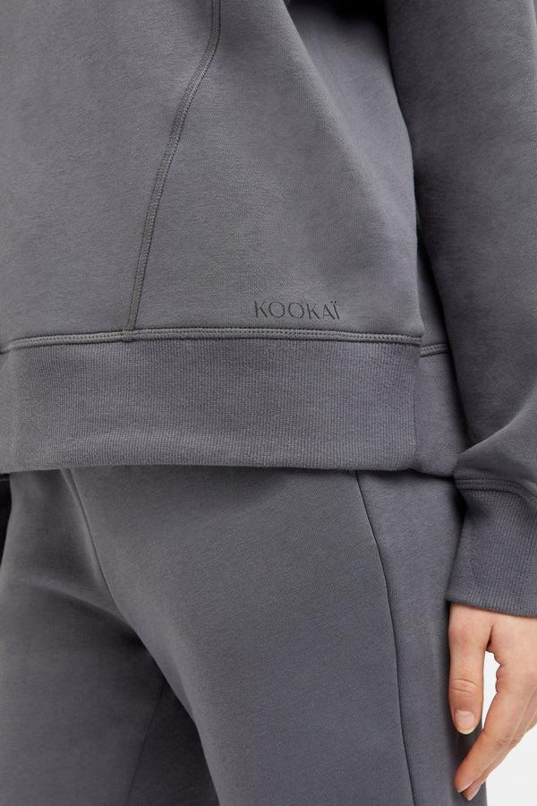 Kookai Brushed Braidy Sweatshirt Grey Sky