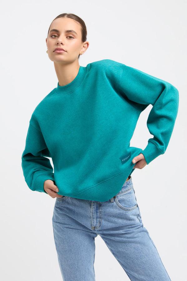 kookai Brushed Lana Sweater Teal Green Marle