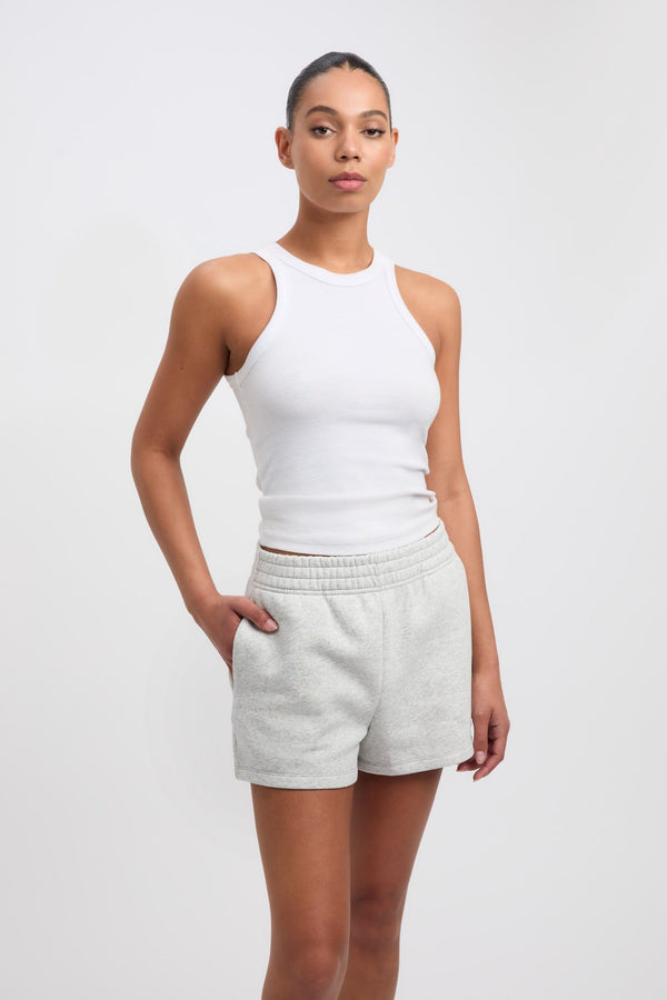 Kookai Brushed Leo Track Short Light Grey Marle