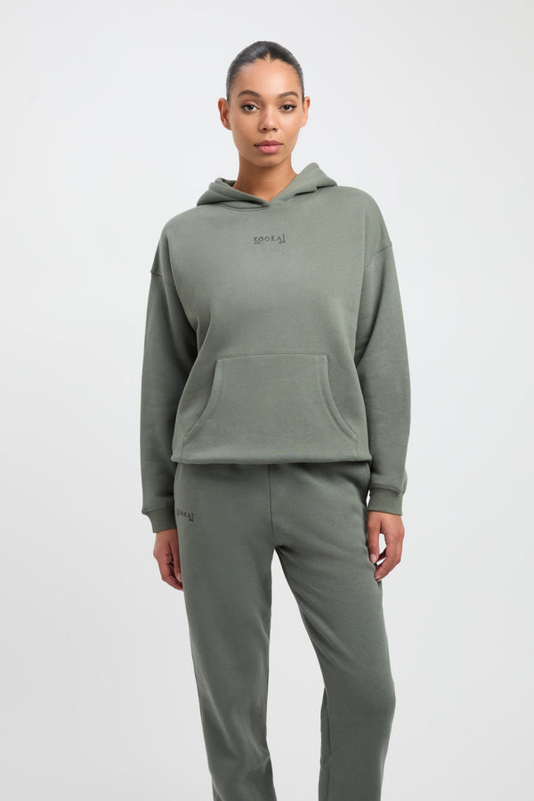 Kookai Brushed Williams Hoodie Agave Green