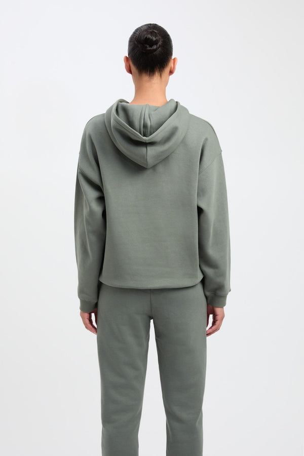 Kookai Brushed Williams Hoodie Agave Green