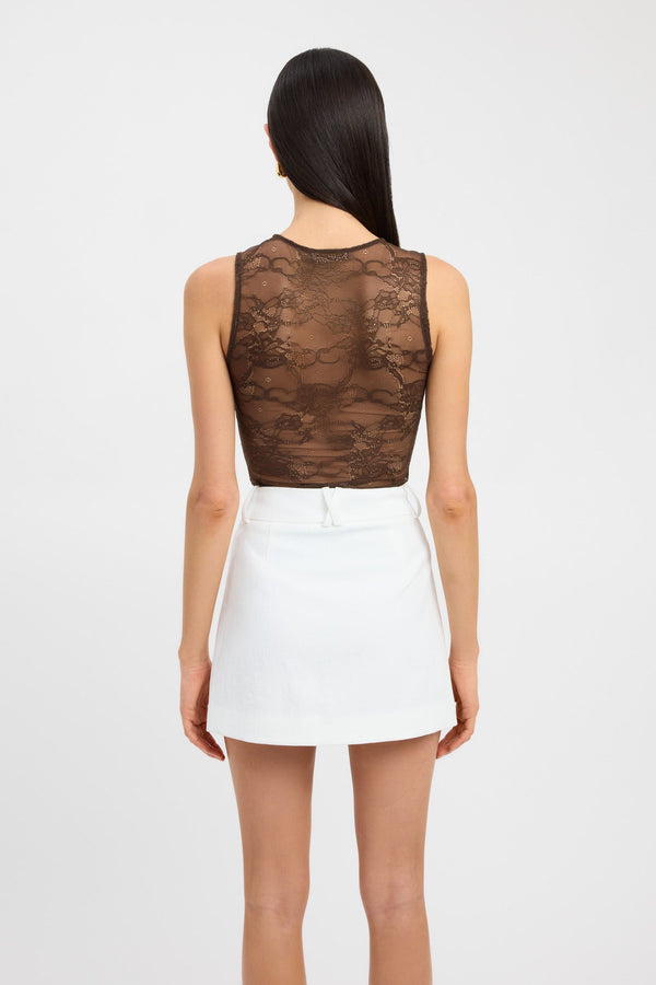 Kookai Camilla High Neck Tank Chocolate Chip