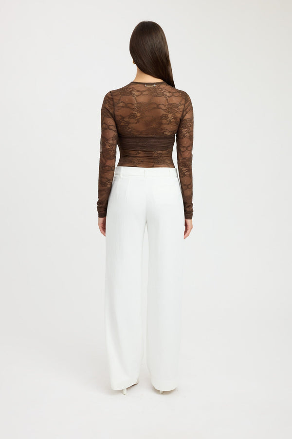 Kookai Camilla Long Sleeve Top Chocolate Chip