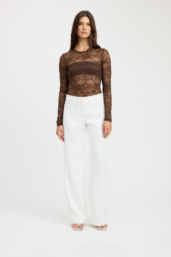 kookai Camilla Long Sleeve Top Chocolate Chip