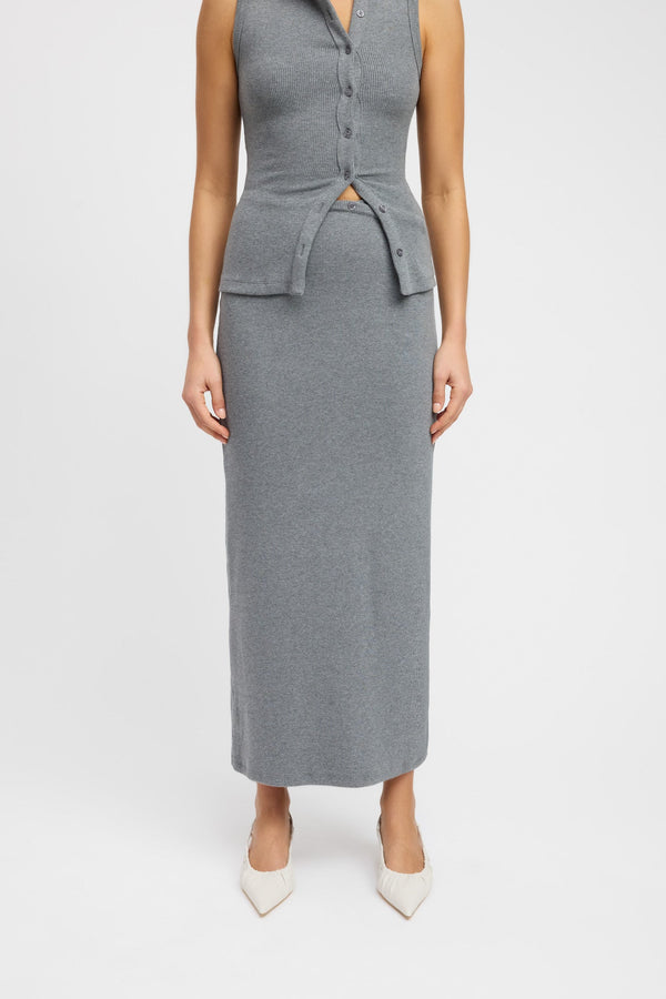 Kookai Carter Maxi Skirt Charcoal Marle