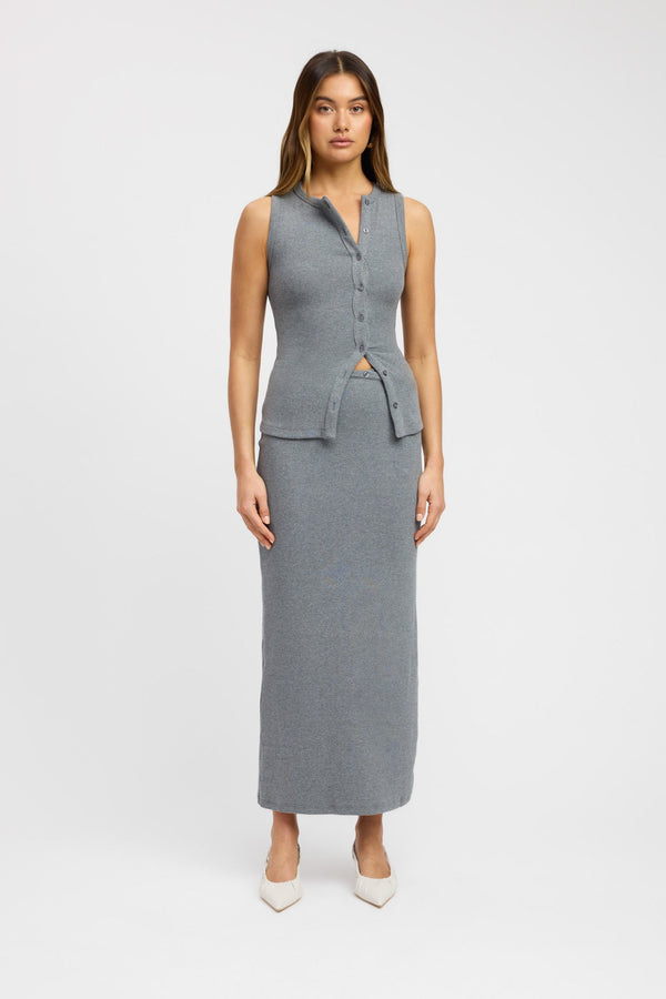 kookai Carter Maxi Skirt Charcoal Marle