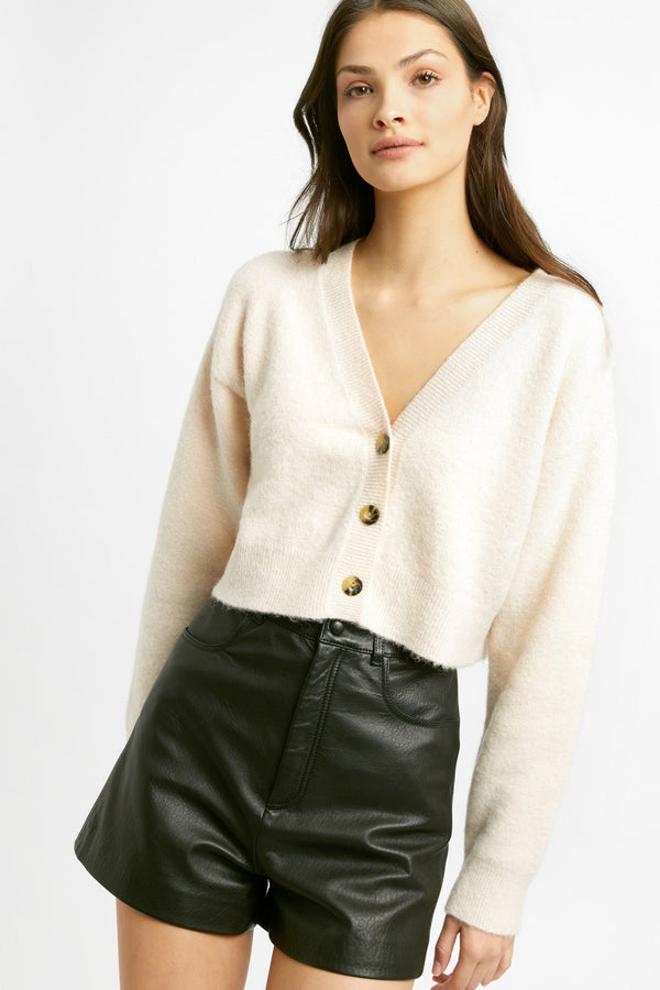 Kookai Casey Button Up Cardigan Tapioca