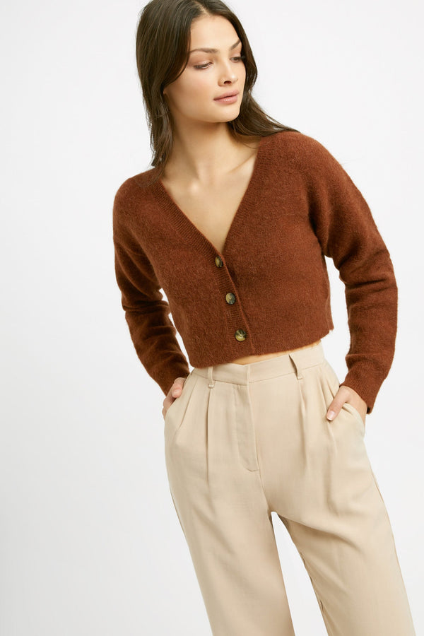 Kookai Casey Button Up Cardigan Tortoise Shell