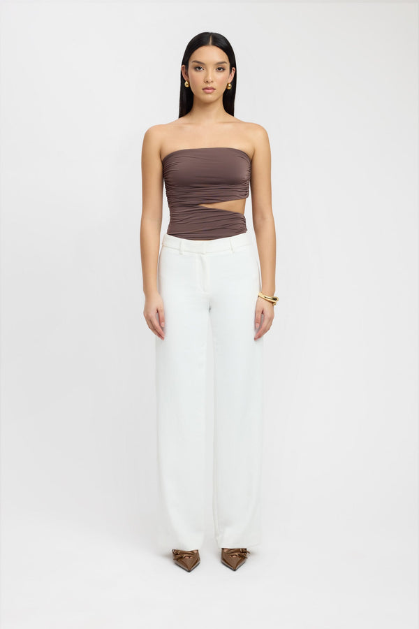 kookai Cece Strapless Top Chocolate Mousse