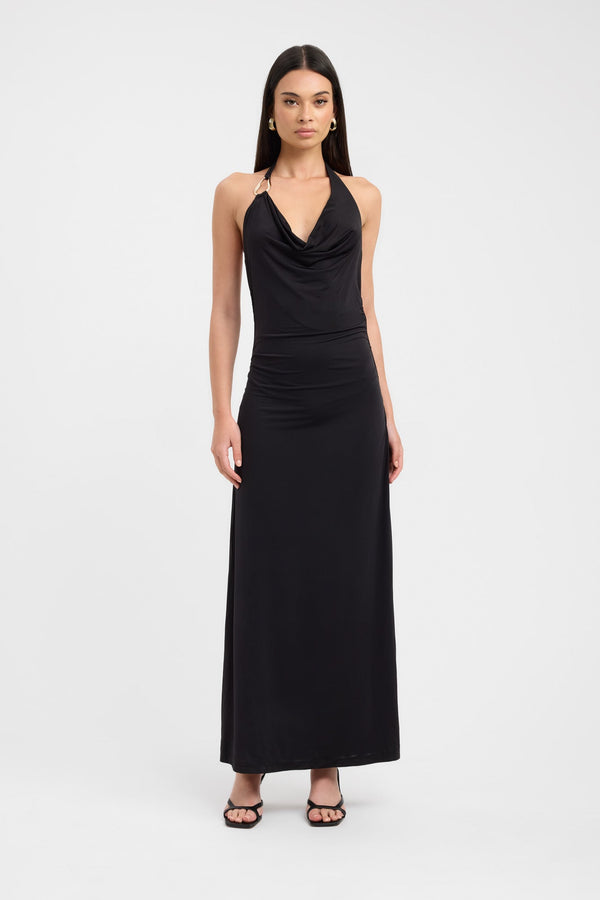 kookai Char Cowl Dress Black