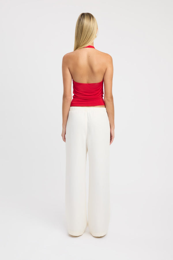 Kookai Char Cowl Top Ruby Red