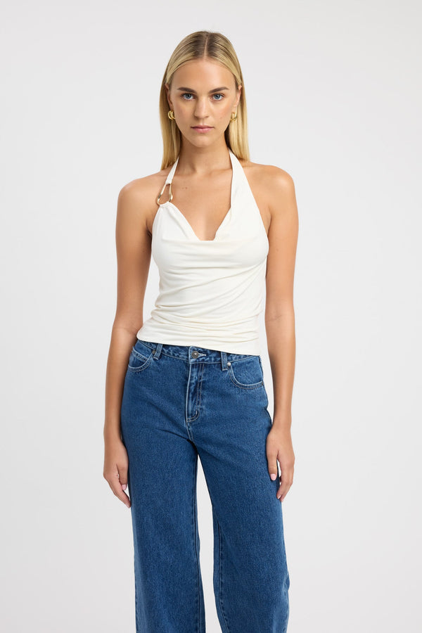 Kookai Char Cowl Top Tofu