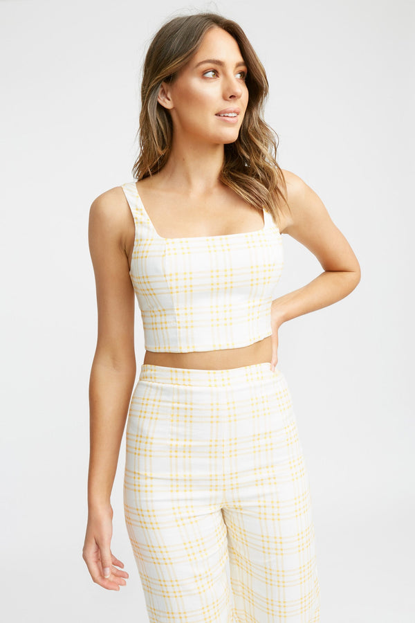 kookai Checker Crop Top Multi