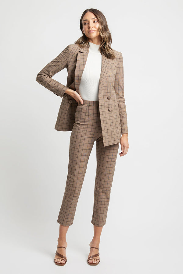 Kookai Chelsea Check Pants Brown