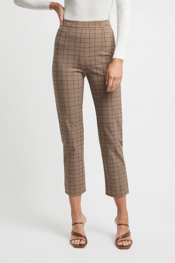 Kookai Chelsea Check Pants Brown