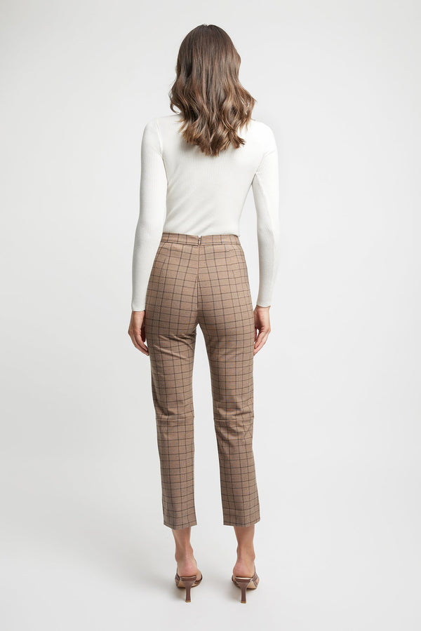 Kookai Chelsea Check Pants Brown