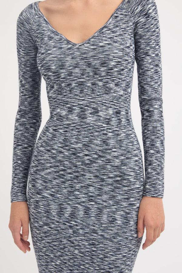Kookai Chiara Heart Midi Dress Navy Marle