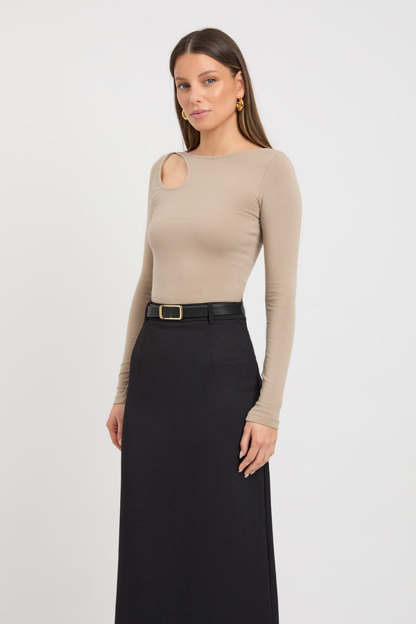 Kookai Cindy Long Sleeve Top Brindle