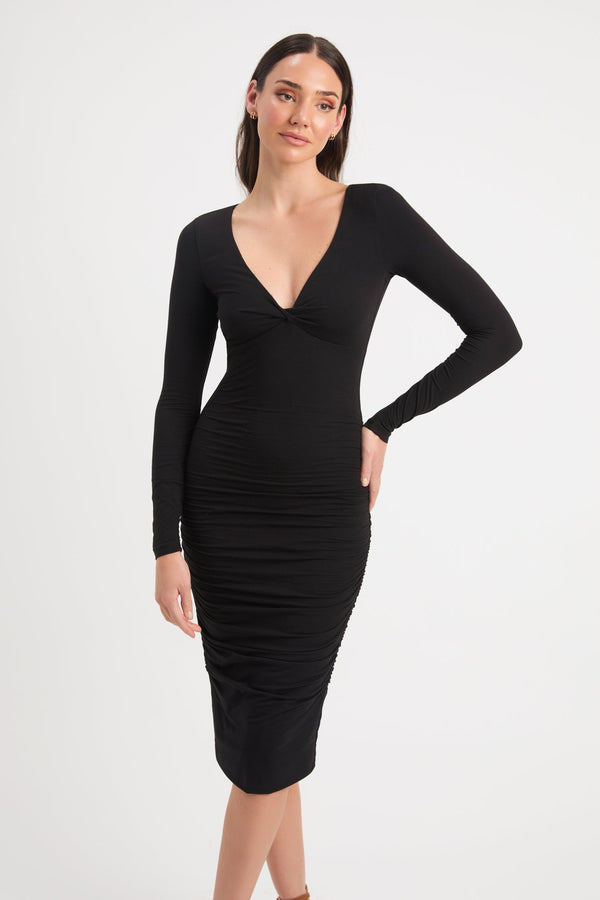 Kookai Claire Long Sleeve Dress Black