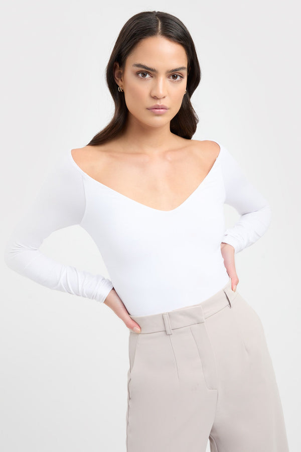 kookai Coby Vee Top White