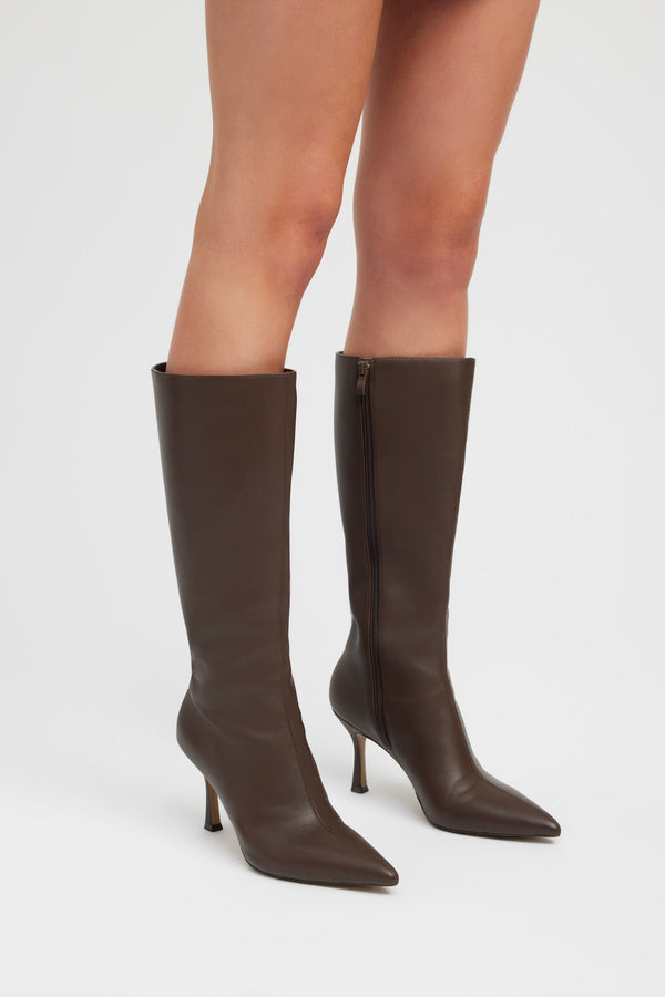 Kookai Colorado Calf Boot Chocolate
