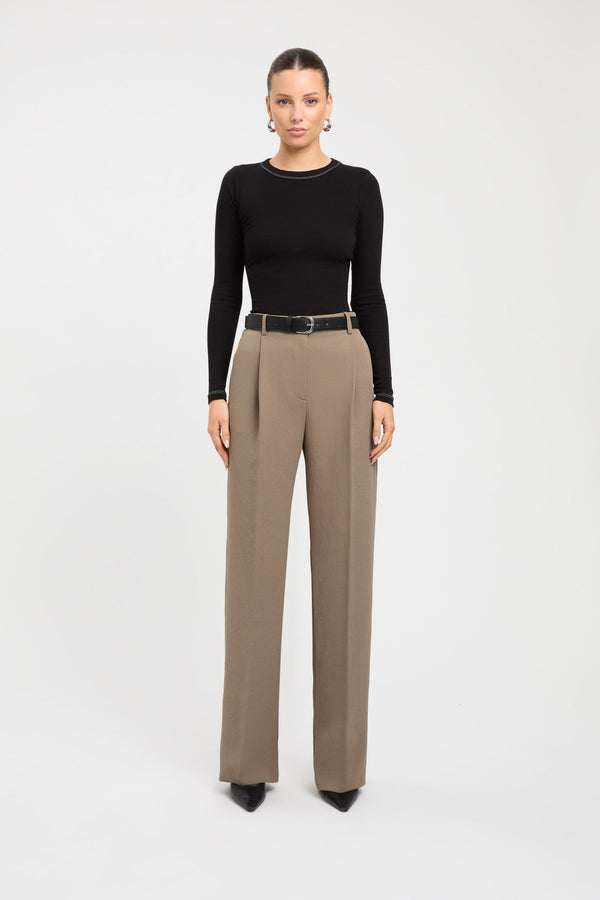 kookai Contrast Long Sleeve Top Black