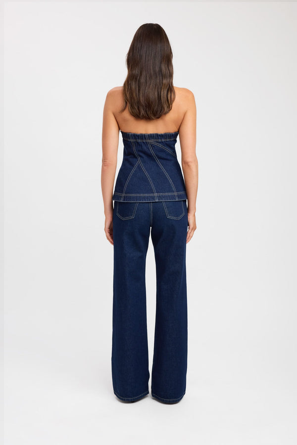 Kookai Cooper Corset Top Dark Indigo