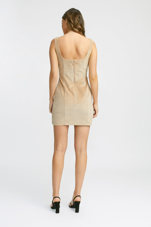 Kookai Corduroy Mini Dress Beige