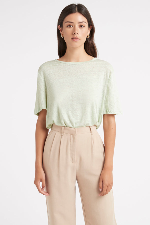 kookai Core Linen Tee Cool Mint