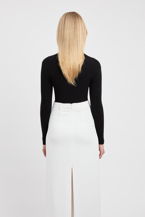 Kookai Crew Long Sleeve Top Black