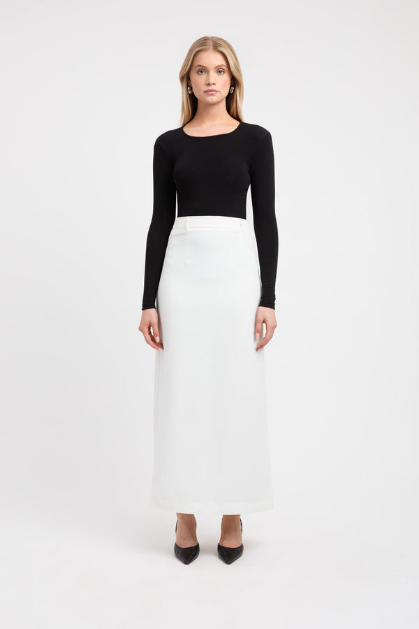 kookai Crew Long Sleeve Top Black