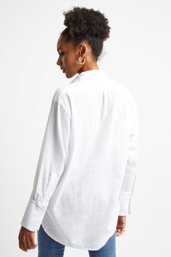 Kookai Crinkle Oversized Shirt White