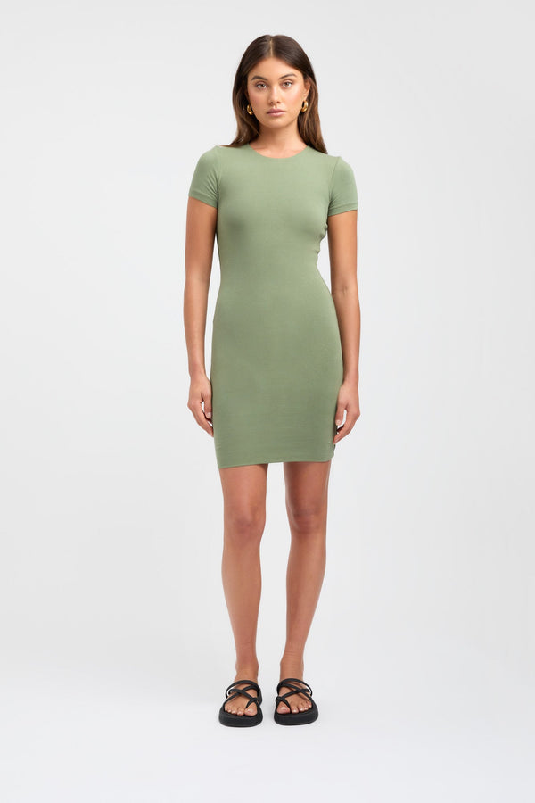 kookai Cruiser Crew Mini Dress Basil Green