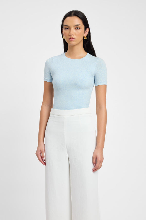 Kookai Cruiser Crew Tee Baby Blue Marle