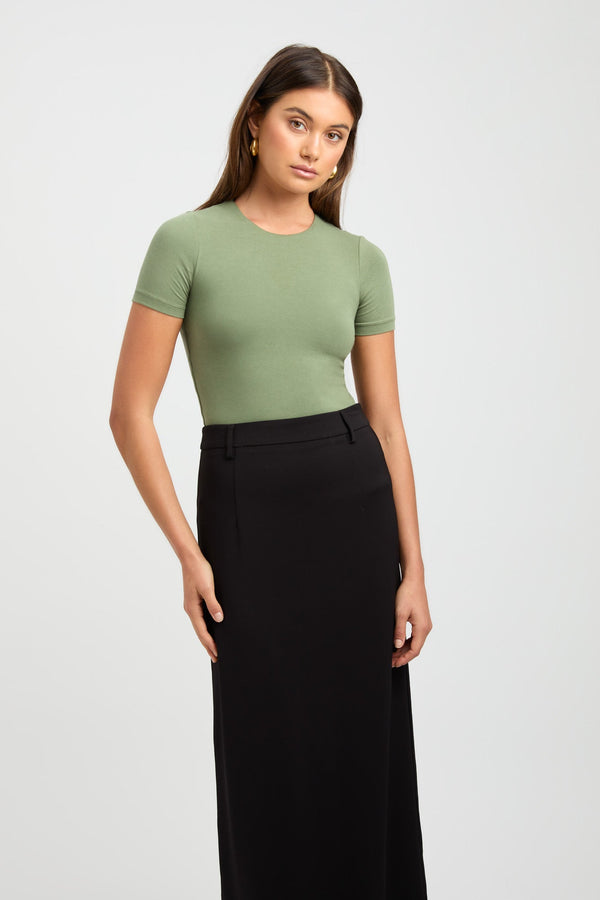 Kookai Cruiser Crew Tee Basil Green