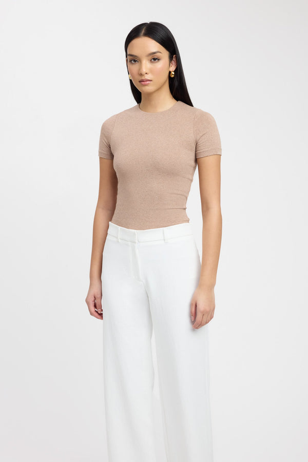 Kookai Cruiser Crew Tee Hazelnut Marle