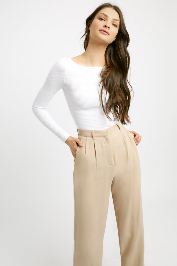 kookai Daisy Boat Long Sleeve Top White