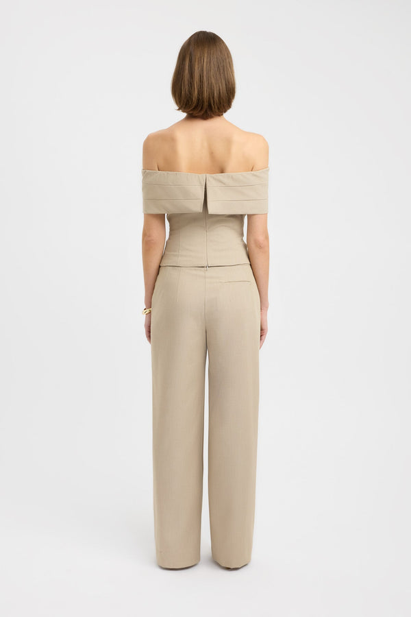 Kookai Dallas Off Shoulder Top Oat Marle