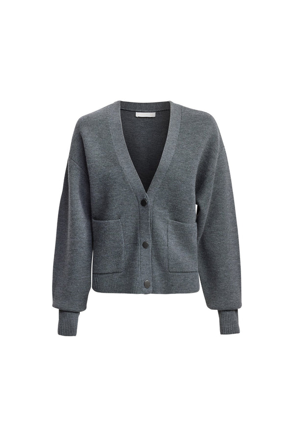 Kookai Dalton Snap Cardigan Charcoal Marle