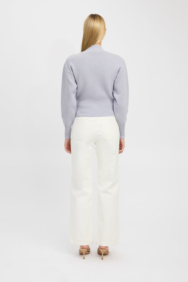 Kookai Dalton Zip Cardigan Light Grey Marle