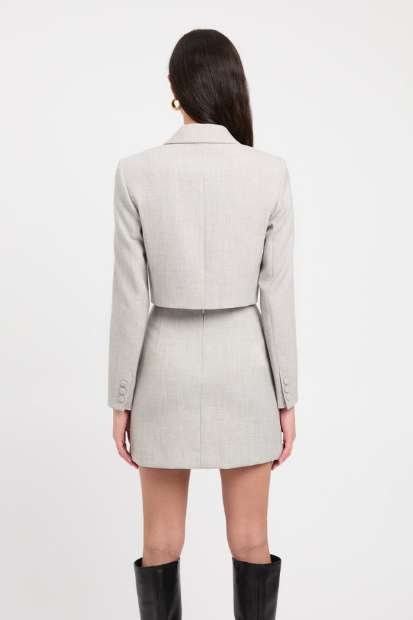 Kookai Darcy Cropped Blazer Grey Marle