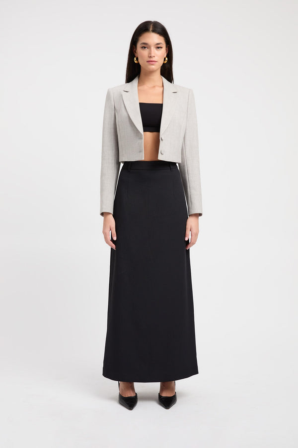 Kookai Darcy Cropped Blazer Grey Marle
