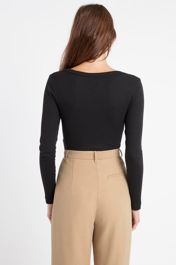 Kookai Dasha Long Sleeve Top Black