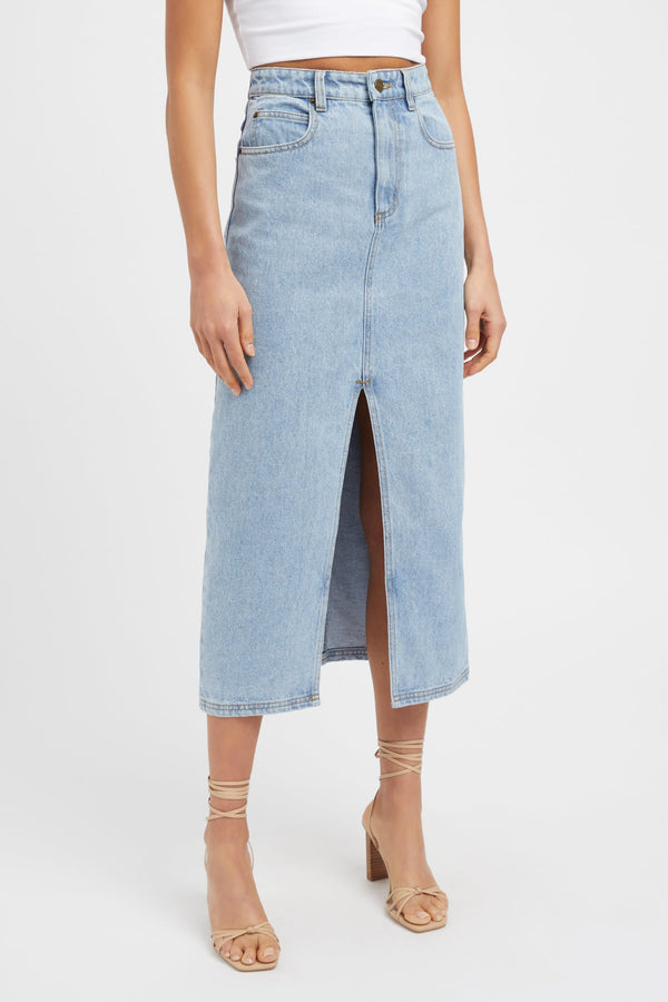 Kookai Davis Midi Skirt Zephyr Blue