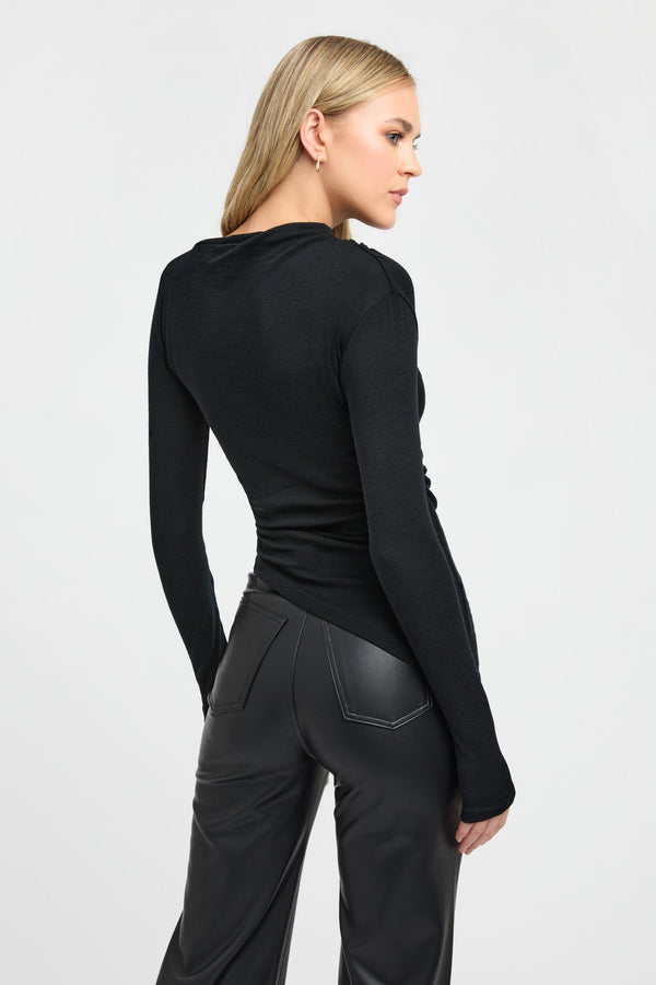 Kookai Dawn Asymmetric Top Black