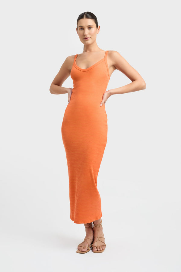 kookai Dayton Dress Citrus Orange Marle