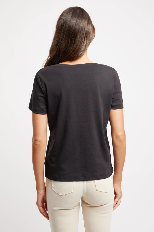 Kookai Delaney Vee Tee Black