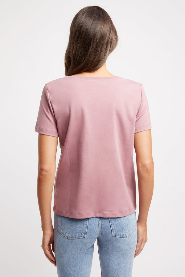 Kookai Delaney Vee Tee Dark Mauve
