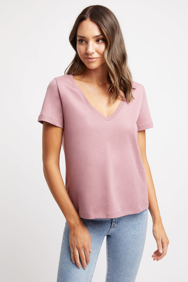 kookai Delaney Vee Tee Dark Mauve
