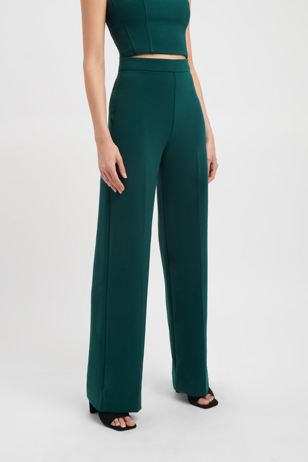 Kookai Delta Full Leg Pants Deep Green
